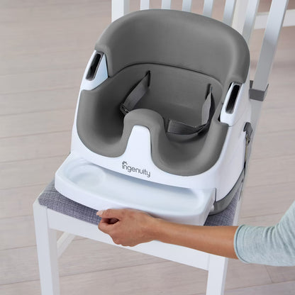 Ingenuity Baby Base 2-in-1 Booster Feeding and Floor Seat with Self-Storing Tray