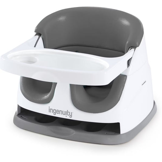 Ingenuity Baby Base 2-in-1 Booster Feeding and Floor Seat with Self-Storing Tray