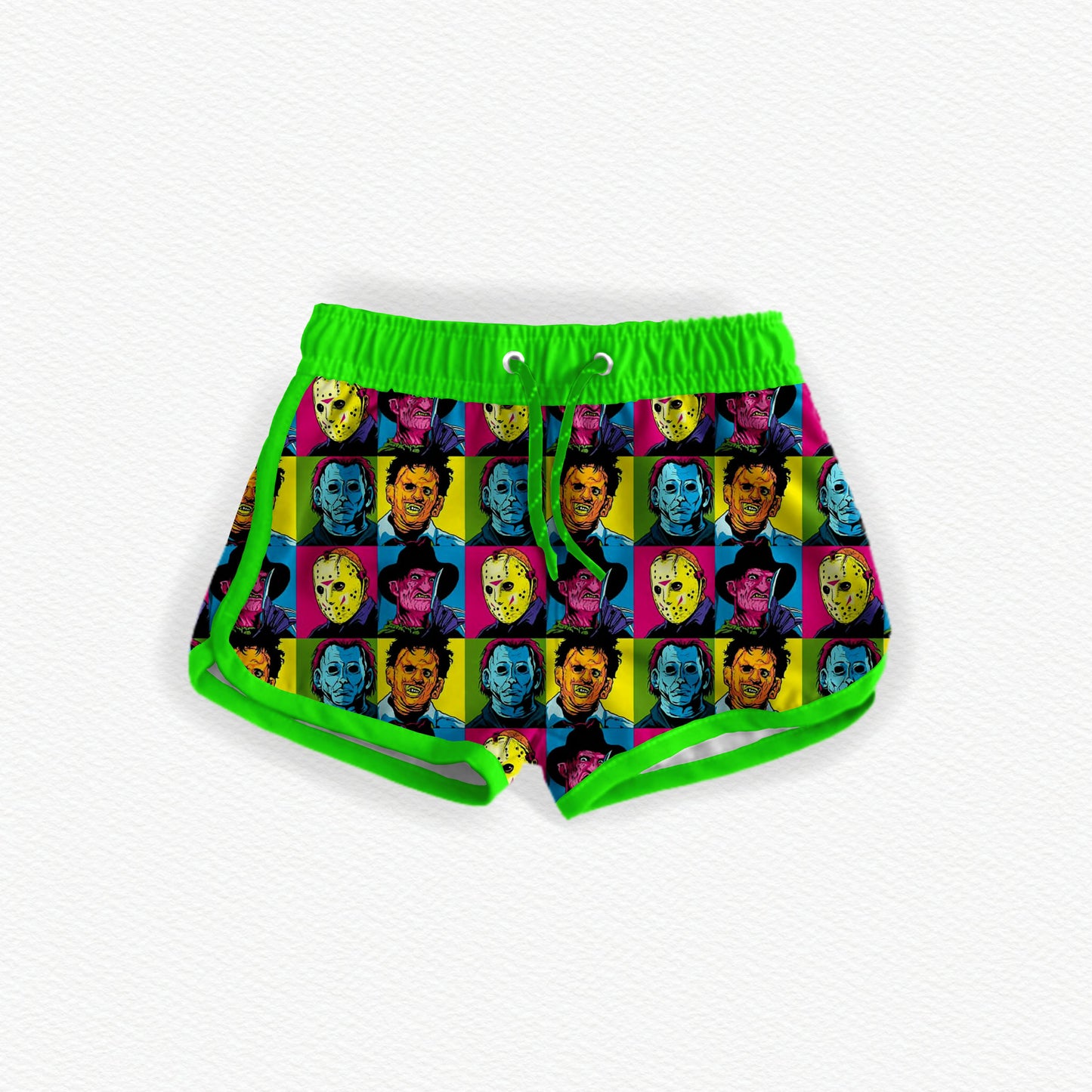 Pop Art Killa's Safe Swim Trunks - NEON GREEN (Highest visibility in lakes & dark water)