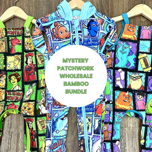 50 Piece Reseller Bamboo Bundles ALL PATCHWORK SSR LUXE  - Children's Items 45 Clothing Items & 5 Accessories