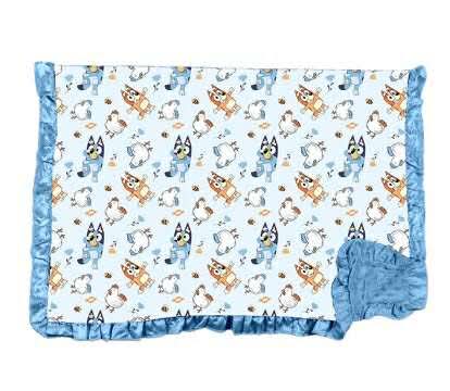 Heeler Chickens 2.0 Bamboo Minky Dot Toddler Blanket With Ruffle