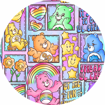 Care Bears Patchwork Bamboo Short Sleeve Ruffle Dress