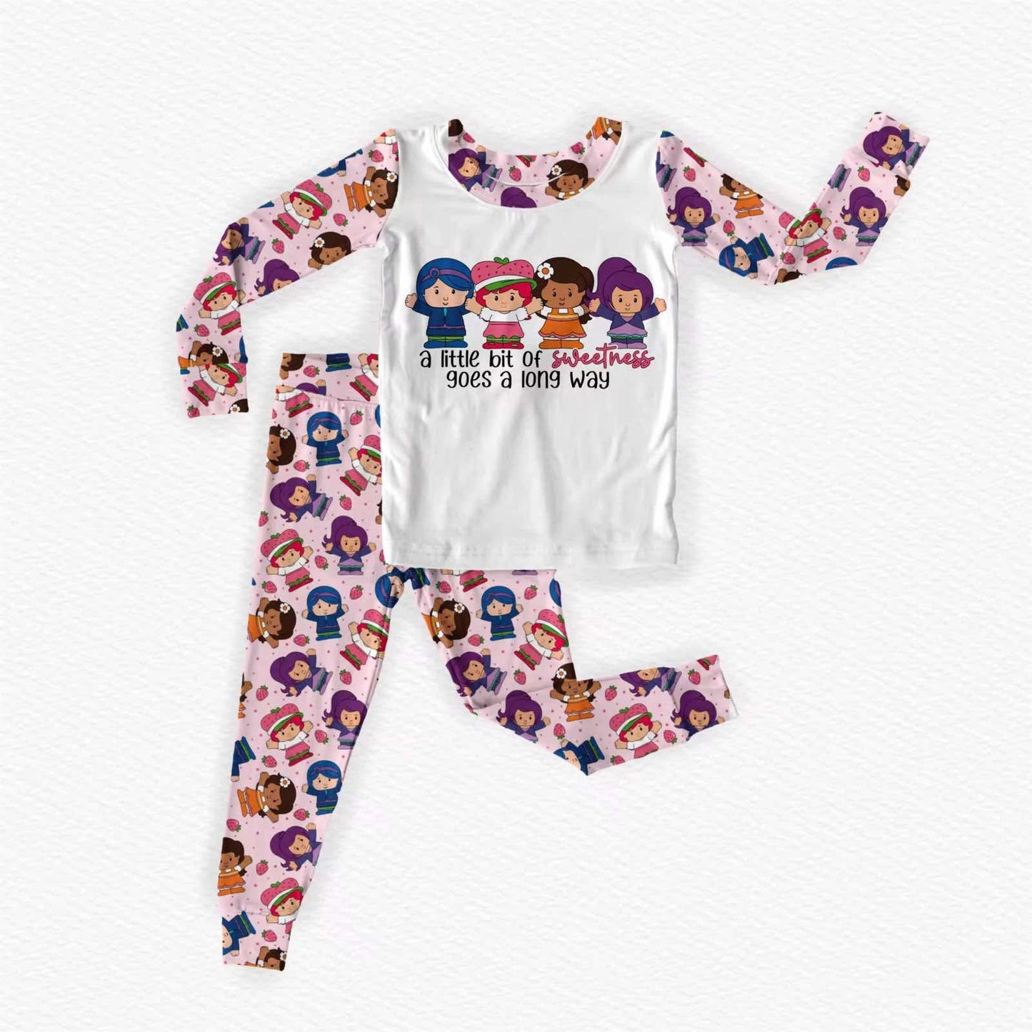 Shortcake Tiny People Bamboo Long Sleeve Two Piece Pajama Set