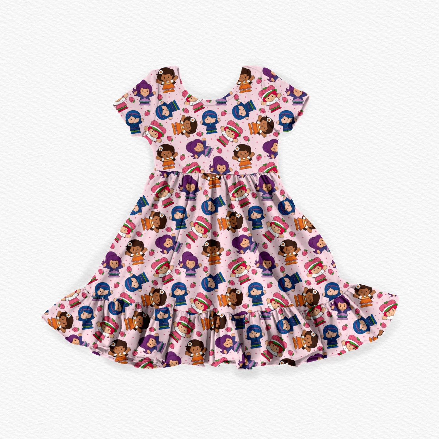 Shortcake Tiny People Bamboo Short Sleeve Ruffle Dress