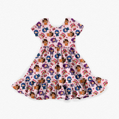 Shortcake Tiny People Bamboo Short Sleeve Ruffle Dress