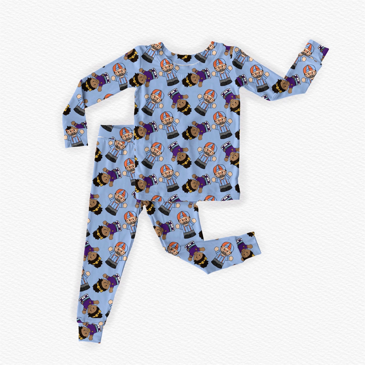 Blippi Tiny People Bamboo Long Sleeve Two Piece Pajama Set