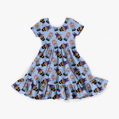 Blippi Tiny People Bamboo Short Sleeve Ruffle Dress