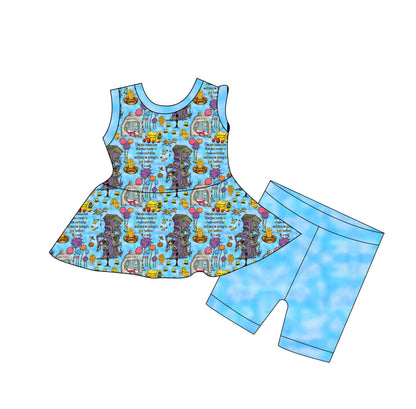 Seuss Bamboo Tank Peplum & Shorts Set