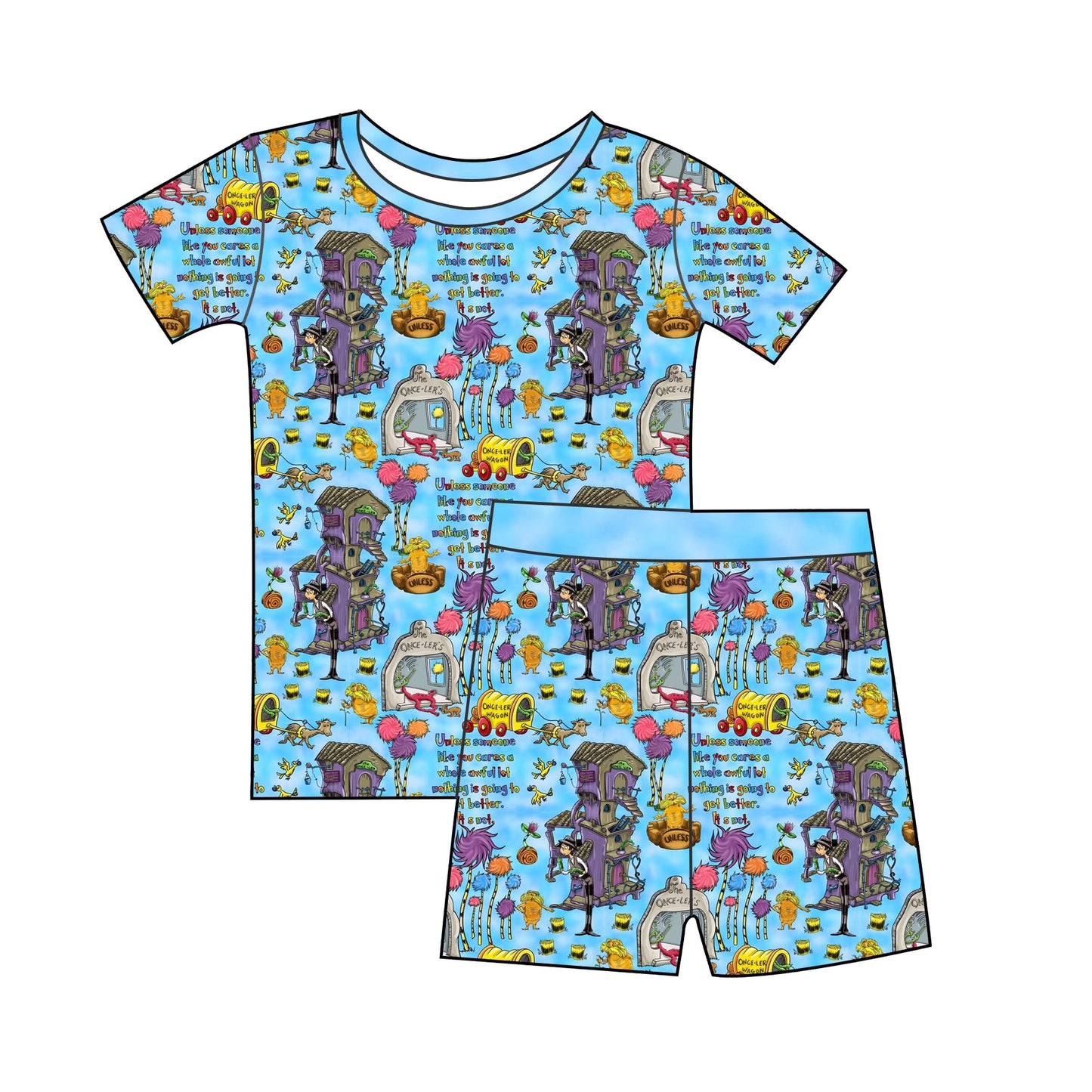 Seuss Bamboo Short Sleeve Two Piece Pajama Set