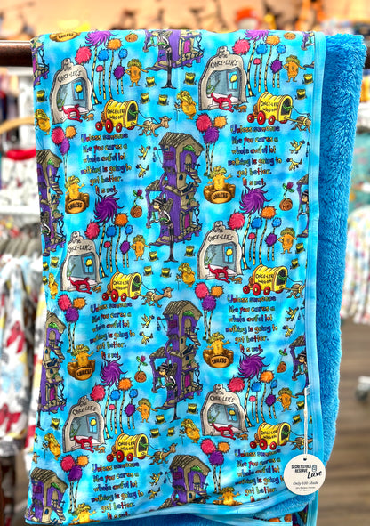 Seuss Fur Backed Bamboo Blanket