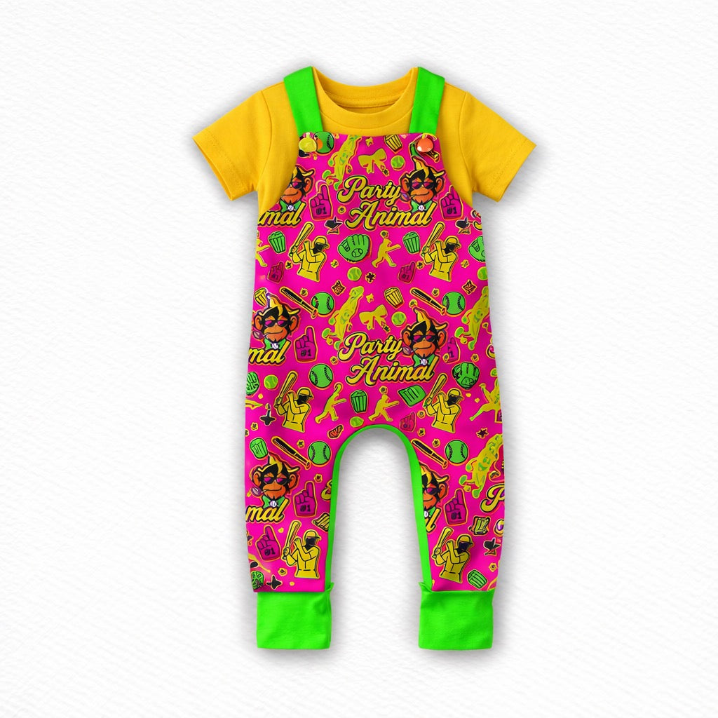Party Animal Bamboo T-Shirt & Overalls