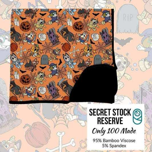 Heeler Halloween 50x50 Triple Layered Bamboo Blanket