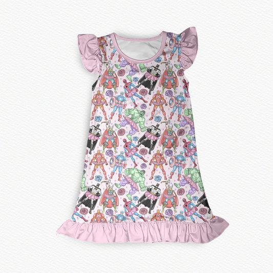 Justice & Pirouette's Flutter Sleeve Bamboo Short Sleeve Nightgown