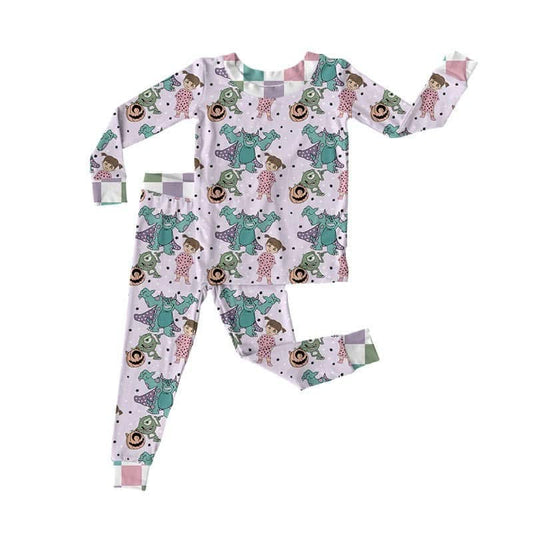 Monsters Halloween Bamboo Long Sleeve Two Piece Pajama Set