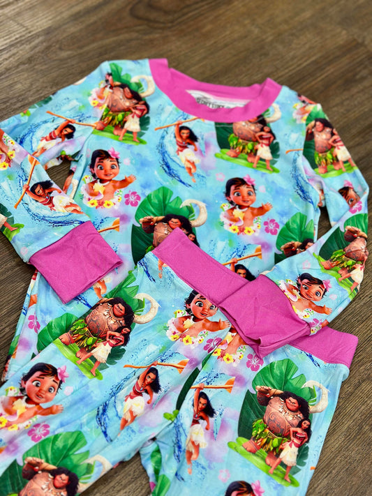 The Ocean Chose Me Bamboo Long Sleeve Two Piece Pajama Set