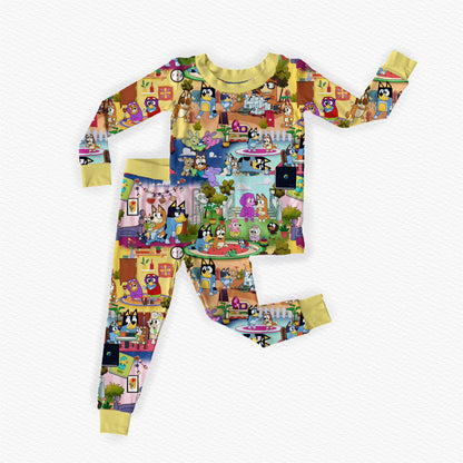 Heeler Hangout Bamboo Long Sleeve Two Piece Pajama Set