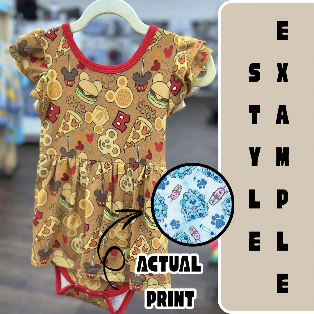 You See A Clue? Bamboo Short Sleeve Bodysuit Twirl Dress