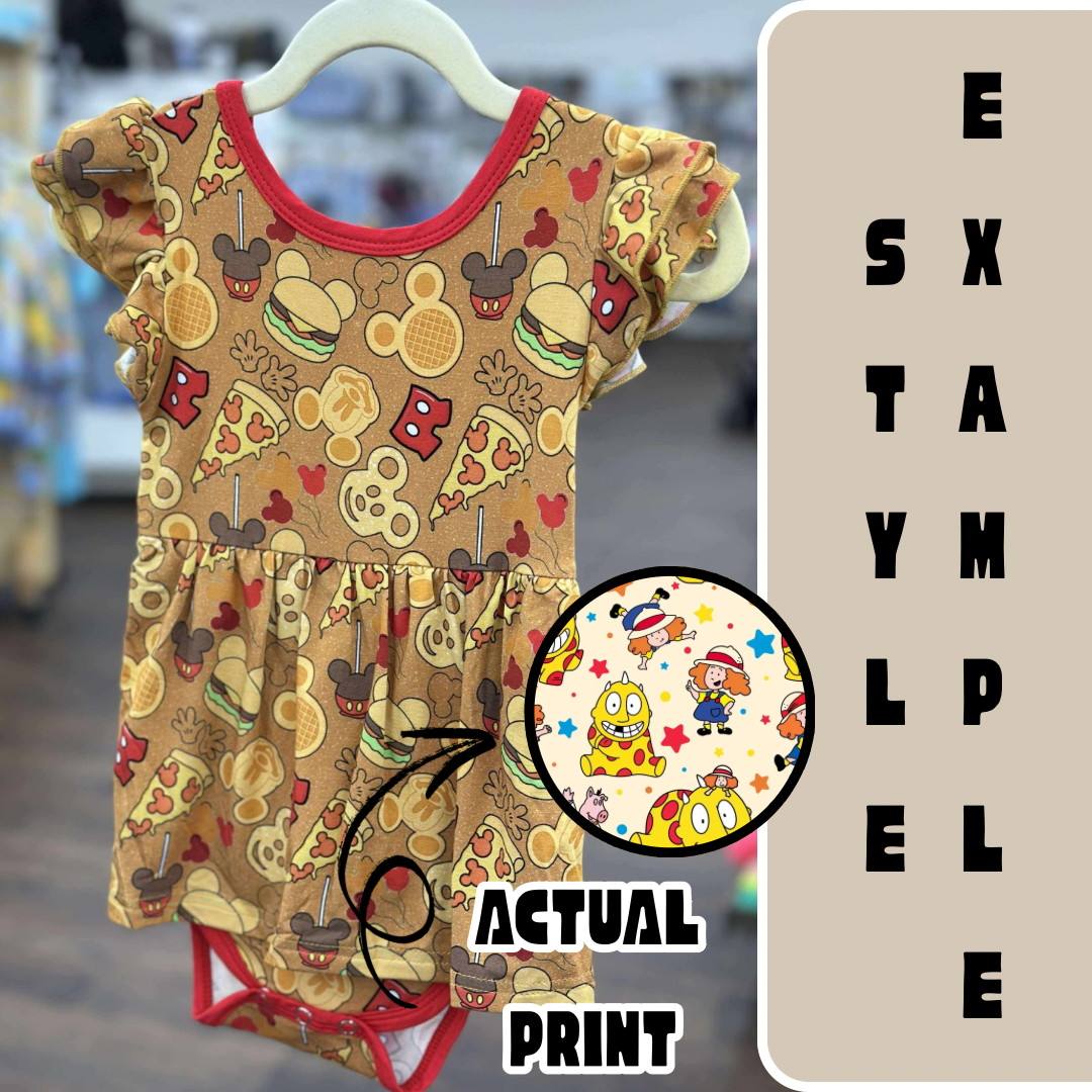 Nowhere Land Bamboo Short Sleeve Bodysuit Twirl Dress