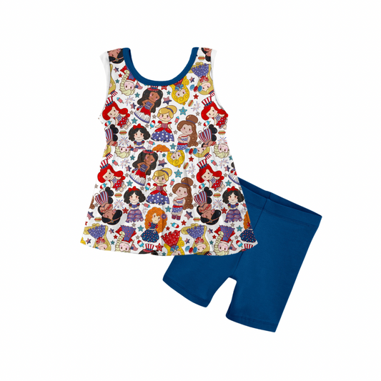 Firework Fairytale Bamboo Tank Peplum & Shorts Set
