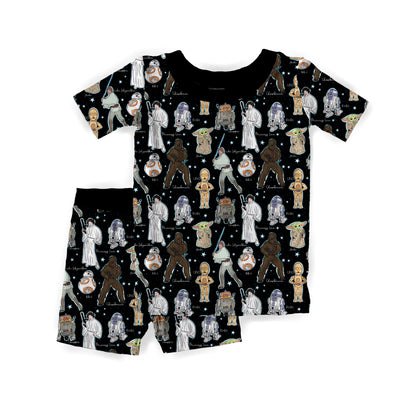 Galactic Dreams Bamboo Short Sleeve & Shorts Two Piece Pajama Set