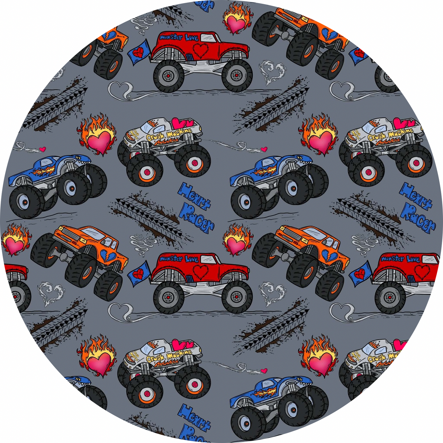 Monster Jam Valentine Bamboo Long Sleeve Two Piece Pajama Set