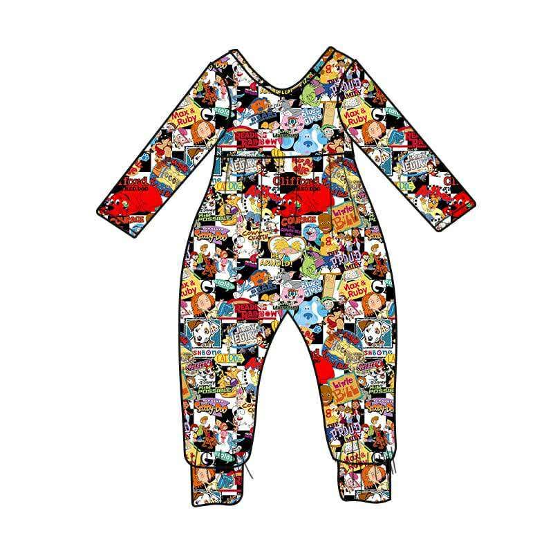Throwback Jams Bamboo Long Sleeve Day Romper (RUNS SMALL)