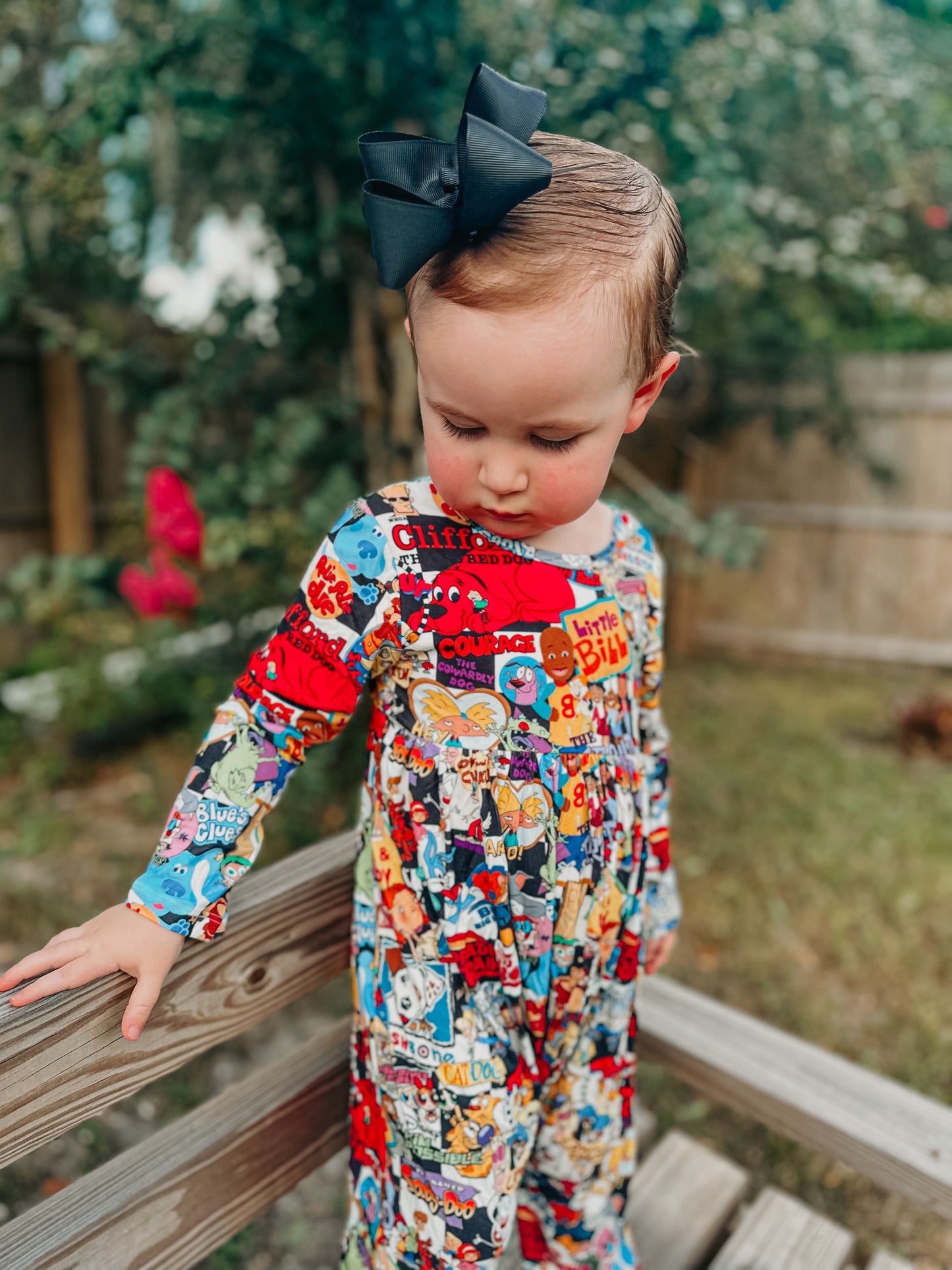 Throwback Jams Bamboo Long Sleeve Day Romper (RUNS SMALL)