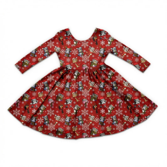 Happy Heeler-days! Bamboo Long Sleeve Twirl Dress