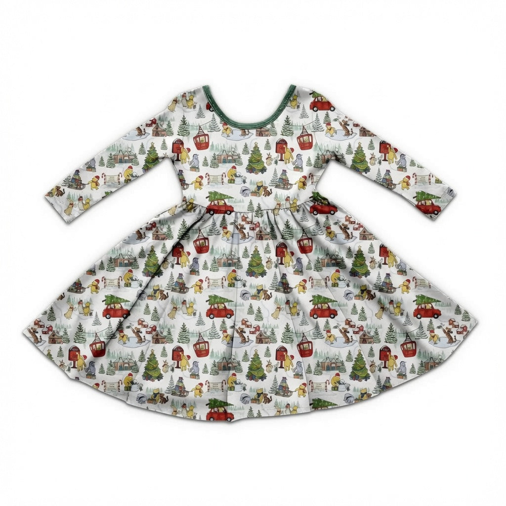 100 Acre Holiday's Bamboo Long Sleeve Twirl Dress