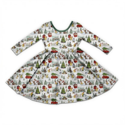 100 Acre Holiday's Bamboo Long Sleeve Twirl Dress