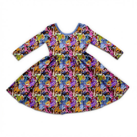Tinsel & Tiaras Bamboo Long Sleeve Twirl Dress