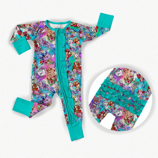 Love Is Magic Ruffle Bamboo Zippy Pajamas