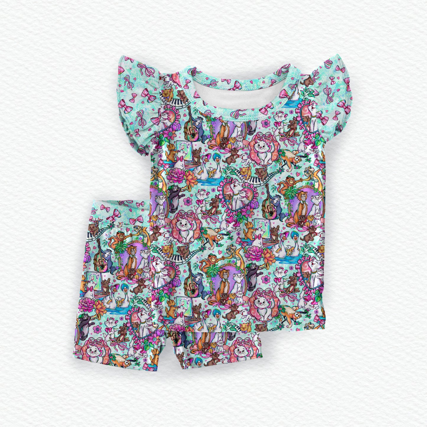 Because I'm A Lady Bamboo Short Sleeve & Shorts Ruffle Two Piece Pajama Set