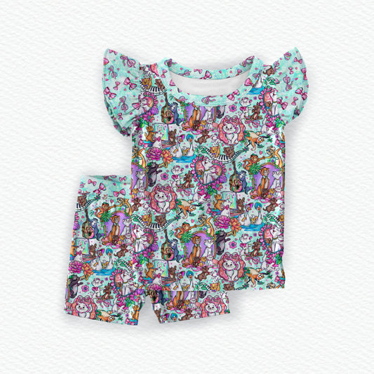 Because I'm A Lady Bamboo Short Sleeve & Shorts Ruffle Two Piece Pajama Set