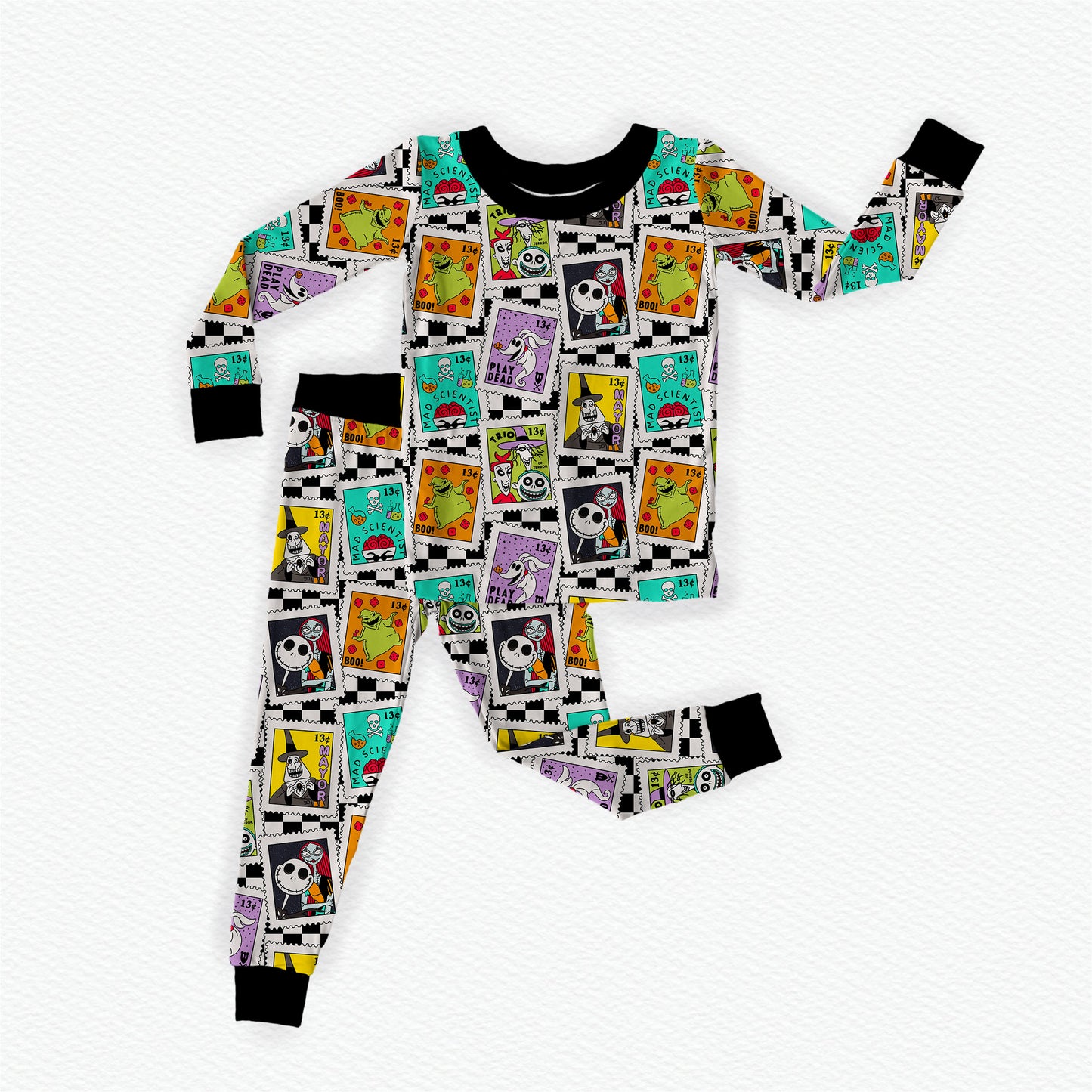 The Nightmare After Postage Bamboo Long Sleeve Two Piece Pajama Set
