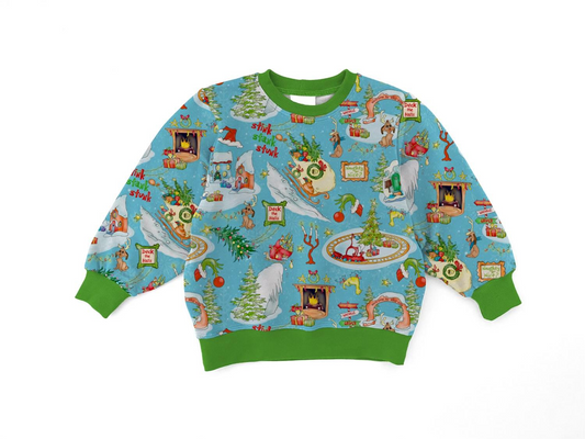 Green Guy Christmas Bamboo Terry Crewneck