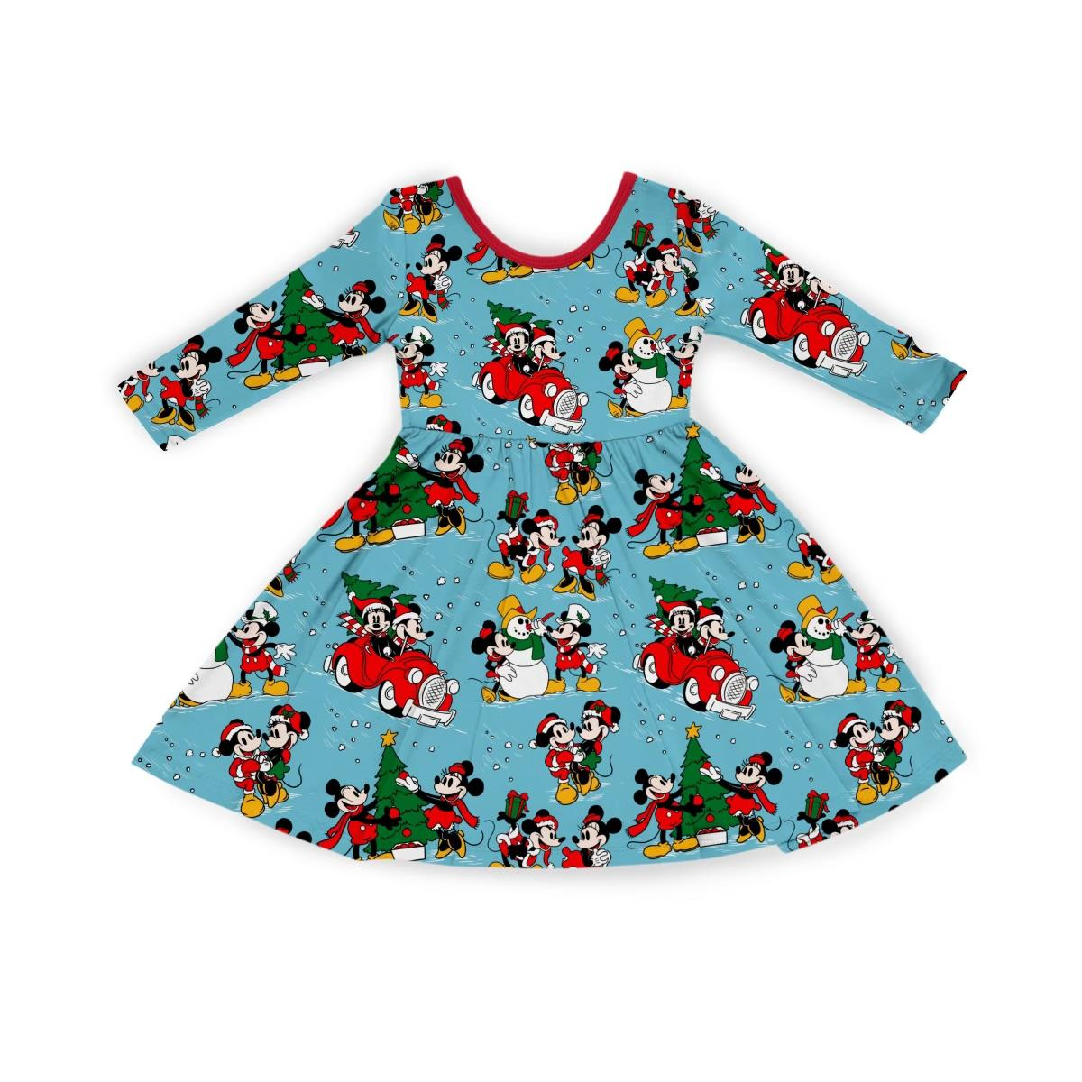 Mickey Christmas Long Sleeve Bamboo Dress