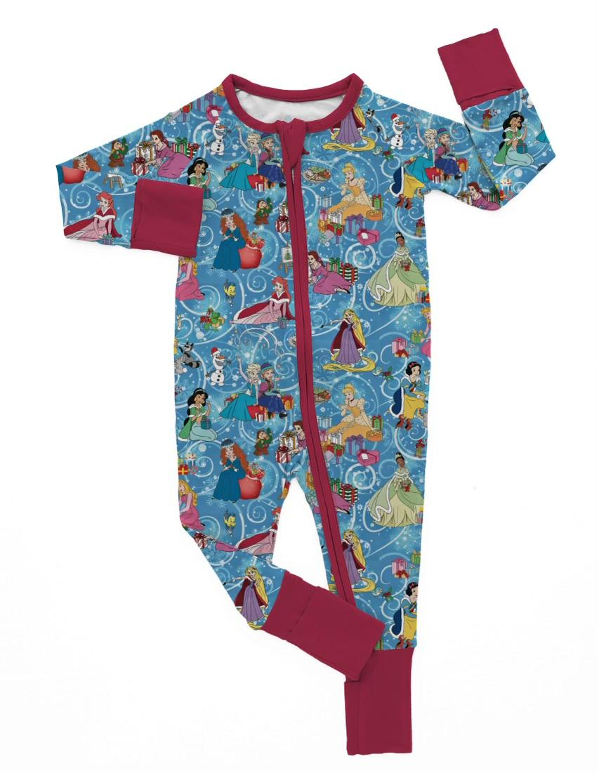 Princess Christmas Bamboo Zippy Pajamas