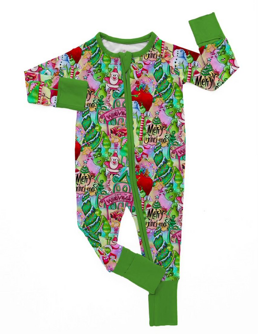 Neon Grump Christmas Bamboo Zippy Pajamas