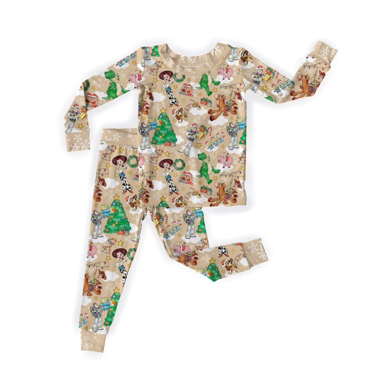 Toys Christmas Bamboo Long Sleeve Two Piece Pajama Set