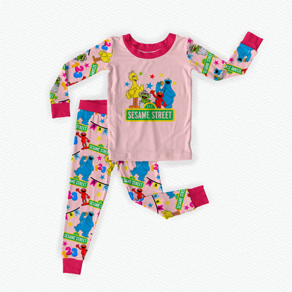 ABC Party PINK Bamboo Graphic Long Sleeve Two Piece Pajama Set