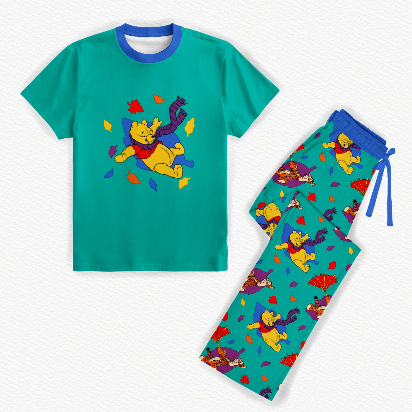 Fall Winnie The Pooh Bamboo Adult Straight Leg Style Sleep Set
