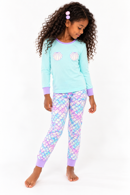 Mermaid Tales Bamboo Long Sleeve Two Piece Pajama Set