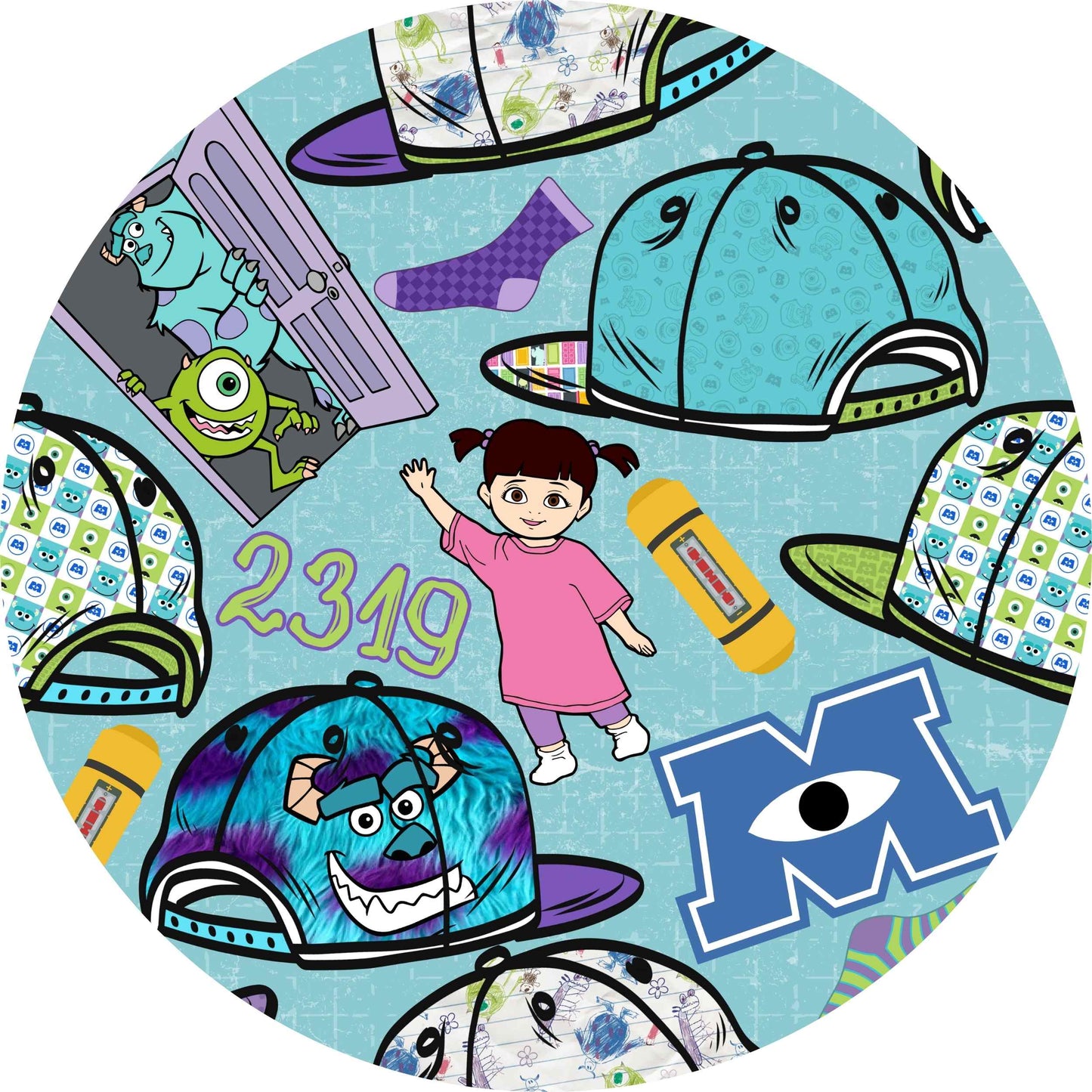 Monsters Snapback Bamboo Crib Sheet