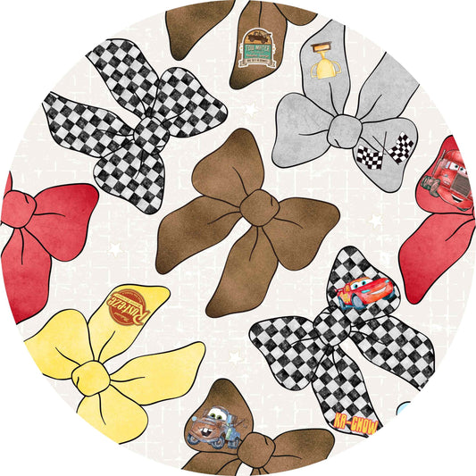 Cars Bows Bamboo Crib Sheet