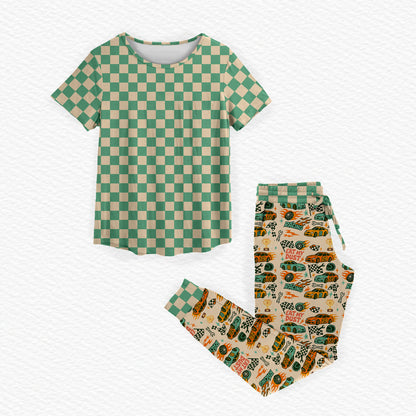 Race Time With Dad Bamboo Women's Short Sleeve & Jogger Pants Pajama Set