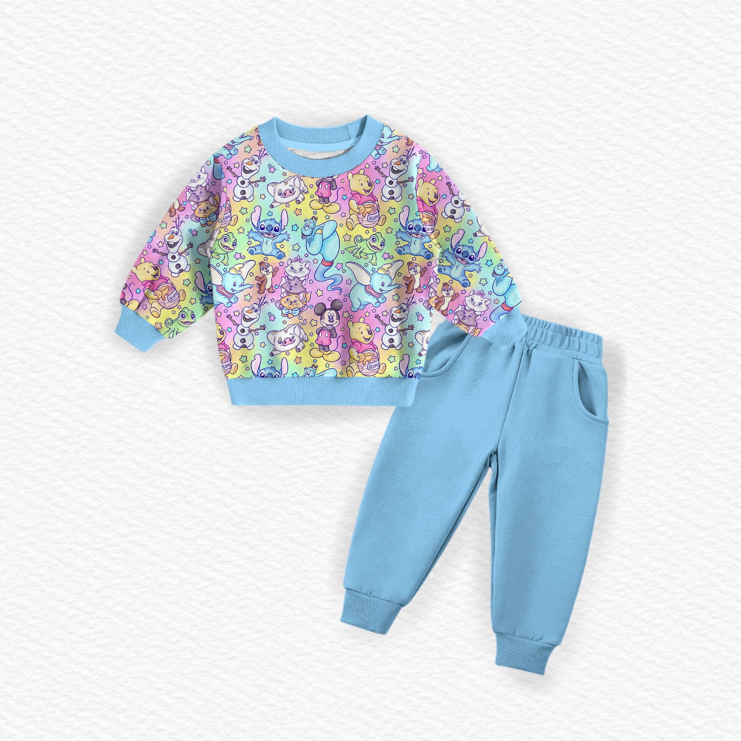 Sidekick Symphony Watercolor Bamboo Crewneck & Jogger Set