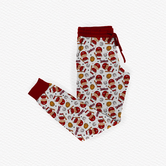 Cardinals Baseball Tiny People Bamboo Adult Jogger Style Pants