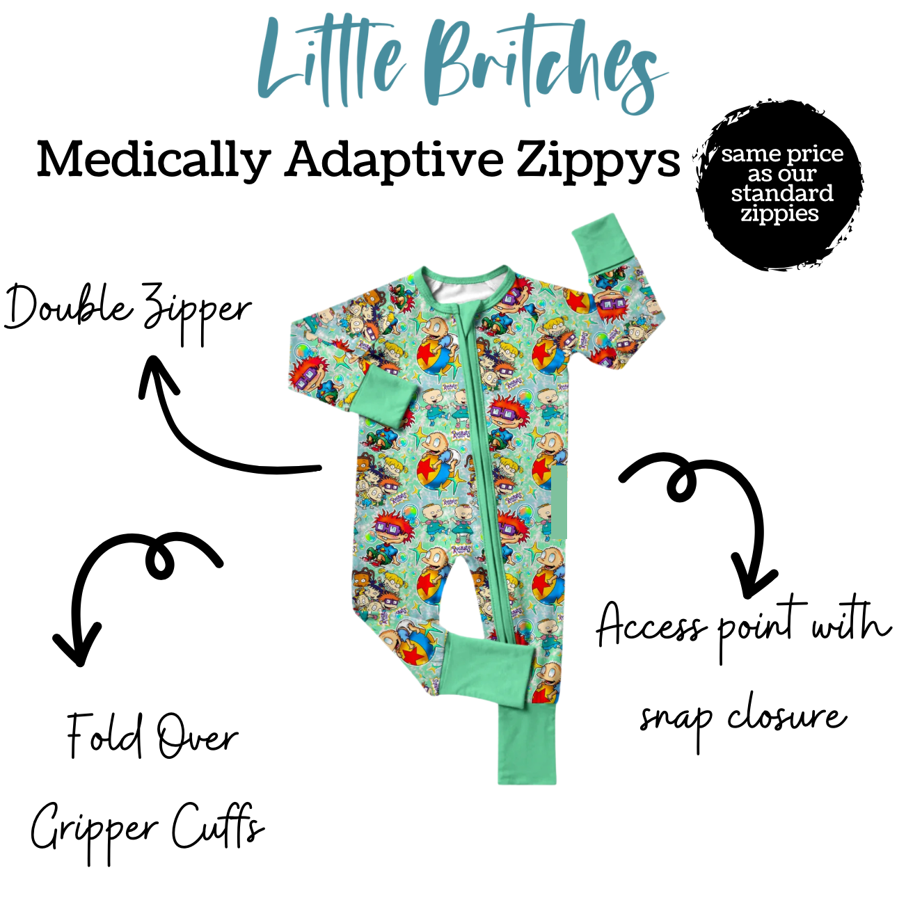 Rugrats Bamboo Medically Adaptive Zippy