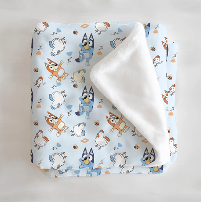 Heeler Chickens 2.0 Minky Blanket